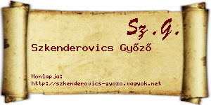 Szkenderovics Győző névjegykártya