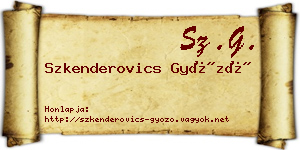 Szkenderovics Győző névjegykártya